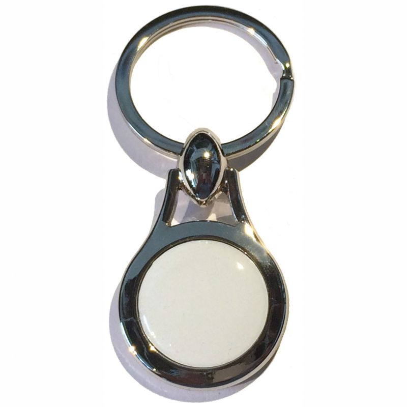 Keyring Blank Pear 23.5mm (bagged) and clear dome